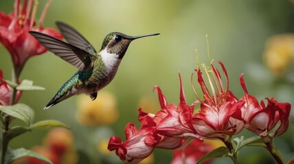 Fototapeta premium hummingbird and flower