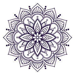 Mandala Silhouette with Intricate Symmetrical Geometric Pattern