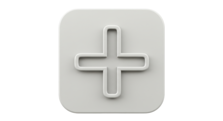 Isolated Gray Plus Sign Symbolizing Addition and Positive Reinforcement