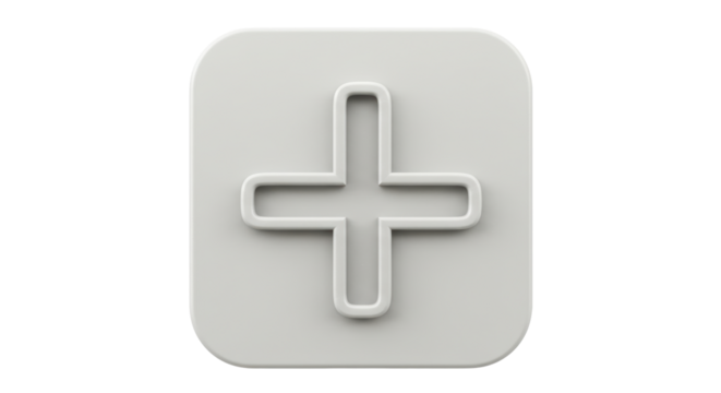 Isolated Gray Plus Sign Symbolizing Addition and Positive Reinforcement