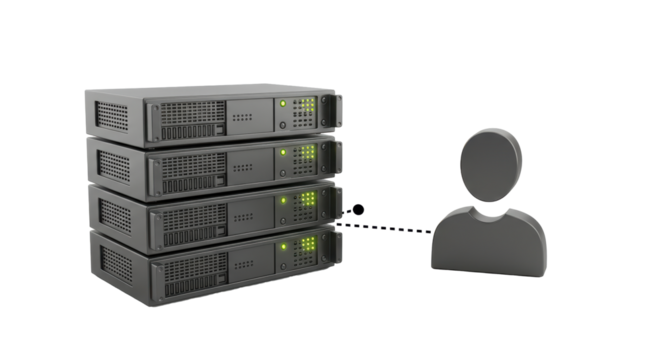 Isolated Server Connection to User Icon for Network Communication
