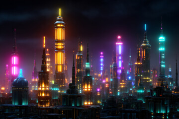 Fototapeta premium name: alien city at night