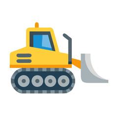 Bulldozer Construction Heavy Machinery Icon Design