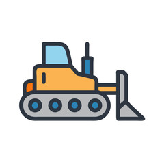 Bulldozer Construction Heavy Machinery Icon Design