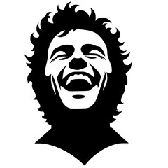 Silhouette portrait of a man laughing