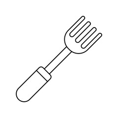 fork lineal icon with white background vector stock illustration