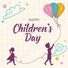 happy children day with play and festival 