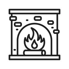 Fireplace icon vector image. Suitable for mobile apps, web apps and print media.