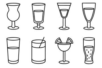 Sazerac Line Art Illustration Artistic Concept for Print Projects  