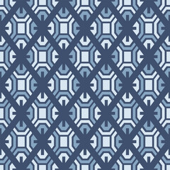 Japanese Geometric Diamond Flower Vector Seamless Pattern