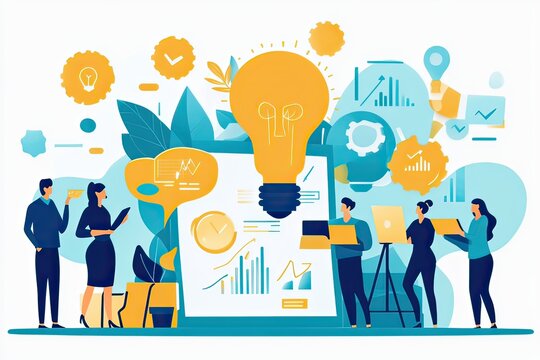 Effective teamwork: Collaborative business strategy development and data analysis, created by ai generated