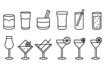 Sazerac Line Art Illustration Detailed Drawing for Graphic Art  