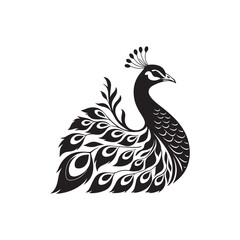 peacock vector silhouette clip art logo design illustration