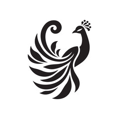 peacock vector silhouette clip art logo design illustration