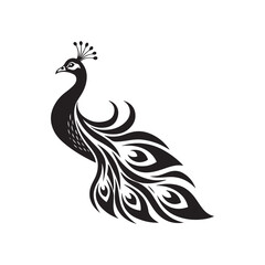 peacock vector silhouette clip art logo design illustration