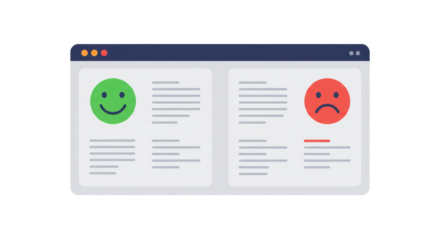Isolated Customer Feedback Interface with Happy and Sad Faces