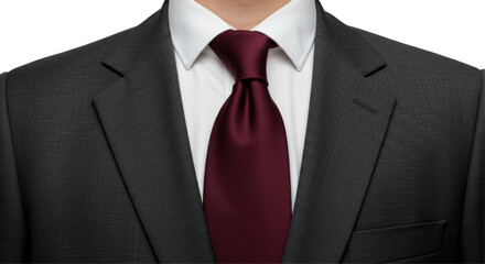 Isolated Business Suit with Burgundy Tie