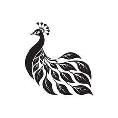peacock vector silhouette clip art logo design illustration