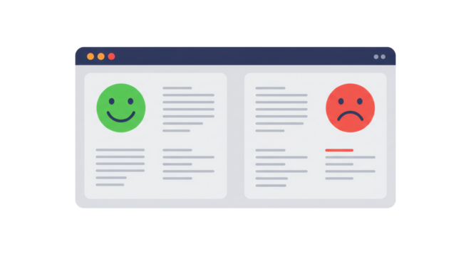 Isolated Customer Feedback Interface with Happy and Sad Faces