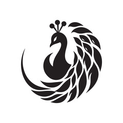peacock vector silhouette clip art logo design illustration
