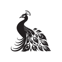 peacock vector silhouette clip art logo design illustration