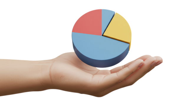 Isolated Pie Chart Held in Hand Analyzing Market Segments