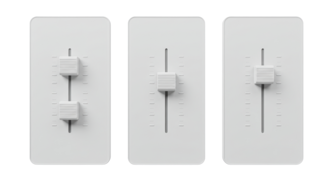 Isolated Audio Faders and Sliders Controlling Sound Levels - Powered by Adobe