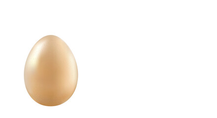 Brown chicken egg on transparent background. Copy space.