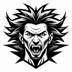 Fototapeta premium Angry man head mascot vector illustration 