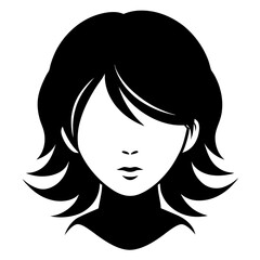 Beauty Woman Hair Face Vector Silhouette | Elegant Female Portrait Clipart