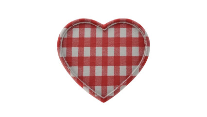A trendy checkered heart patch design, ideal for fashion, stickers, or modern visuals.
