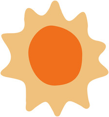 Hand drawn sun flat icon

