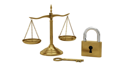 Isolated Scale Key and Unlocked Padlock