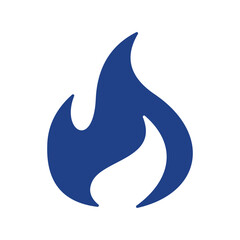 Fire Blue Icon Vector Illustration.