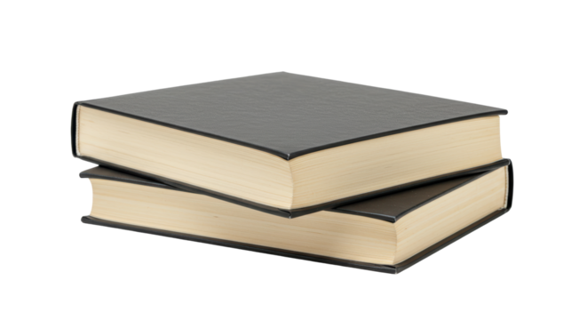 Isolated Stack of Black Books