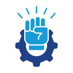 Determination Blue Icon Vector Illustration.