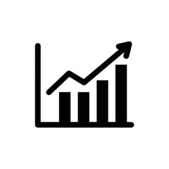 Infographic Chart with Language Growth - Minimal Black Icon