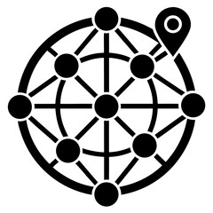 Network Map Premium modern thin line  Icon Image, Stock Photo, and Vector 