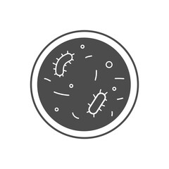 Petri Dish Bacteria icon isolate on transparent background.