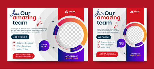 Job vacancy templates. We are hire jobs that are used on social media content.	