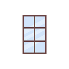 Window frame cartoon. shine glossy, clear plastic, sign wall window frame. Vector illustration