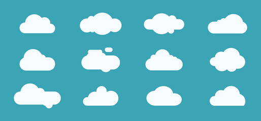 Cartoon cloud set. Clouds collection for web and logotype. Vector illustration
