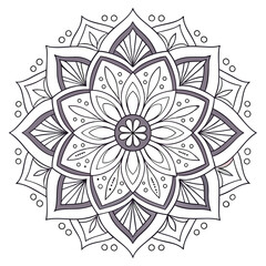 Mandala Silhouette with Intricate Symmetrical Geometric Pattern