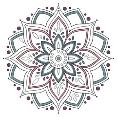 Mandala Silhouette with Intricate Symmetrical Geometric Pattern