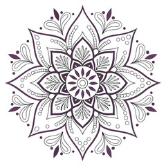 Mandala Silhouette with Intricate Symmetrical Geometric Pattern