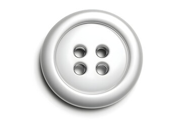 Shiny Silver Button: Four Holes, Close Up