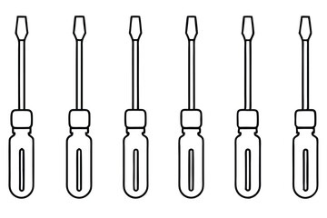 Screwdrive Line Art Detailed Drawing for Unique Illustration and Prints  