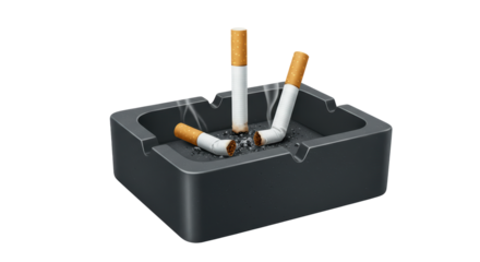 Isolated Ashtray with Cigarettes for Smoking