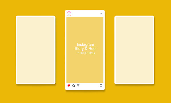 Instagram Stories and Reels Including a Post Mockup Frame. Social Media and Social Network template , Instagram Story, Reel Mock Up with New Grid Size Templates: 1080 x 1920 px (9:16)