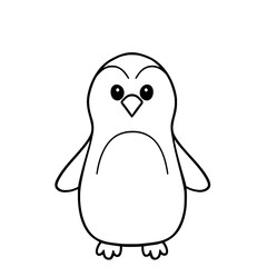 Simple Penguin Sketch: A charming minimalist line drawing of a penguin, capturing its endearing form and simplicity.